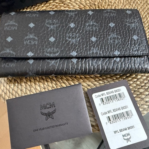 MCM Handbags - MCM Black Monogram Wallet